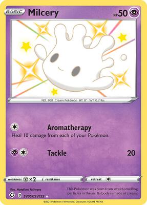 Pokemon,Shining Fates: Shiny Vault,Milcery - SV057/SV122,Holofoil,Shiny Holo Rare,Near Mint