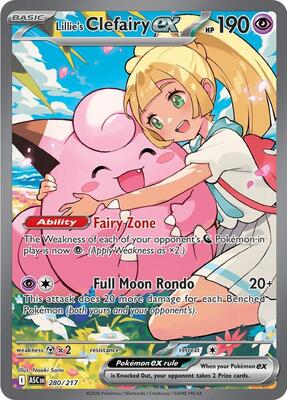Pokemon,ME: Ascended Heroes,Lillie's Clefairy ex - 280/217,Holofoil,Special Illustration Rare,Near Mint