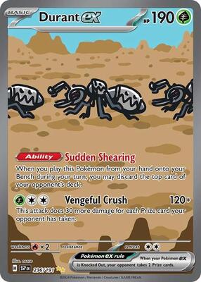 Pokemon,SV08: Surging Sparks,Durant ex - 236/191,Holofoil,Special Illustration Rare,Lightly Played