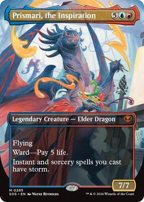 Magic: The Gathering,Secrets of Strixhaven,Prismari, the Inspiration (Borderless) - 285,Foil,Mythic,Lightly Played