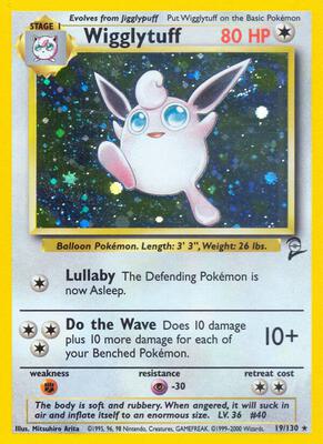 Pokemon,Base Set 2,Wigglytuff - 019/130,Holofoil,Holo Rare,Moderately Played