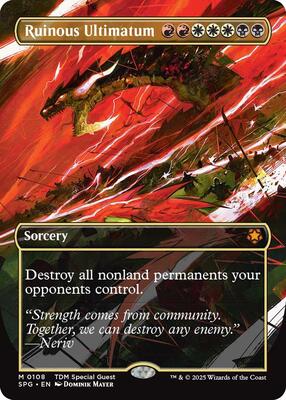 Magic: The Gathering,Special Guests,Ruinous Ultimatum (Borderless) - 108,Normal,Mythic,Near Mint
