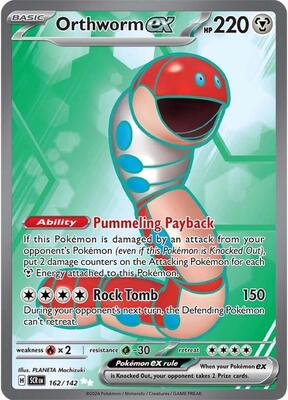 Pokemon,SV07: Stellar Crown,Orthworm ex - 162/142,Holofoil,Ultra Rare,Near Mint