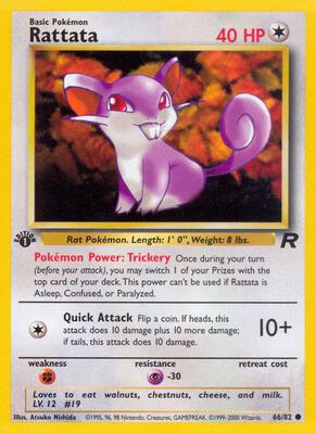 Pokemon,Team Rocket,Rattata - 66/82,1st Edition,Common,Lightly Played