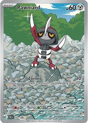Pokemon,SV: Black Bolt,Pawniard - 142/086,Holofoil,Illustration Rare,Near Mint