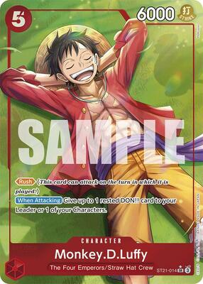 One Piece Card Game,Starter Deck EX: Gear 5,Monkey.D.Luffy (014) (Parallel) - ST21-014,Foil,Super Rare,Near Mint