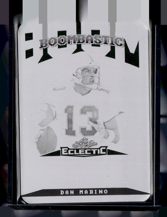 2023 Leaf Eclectic Football #B-DM1 Dan Marino Bombastic Black Printing Plate 1/1,NM