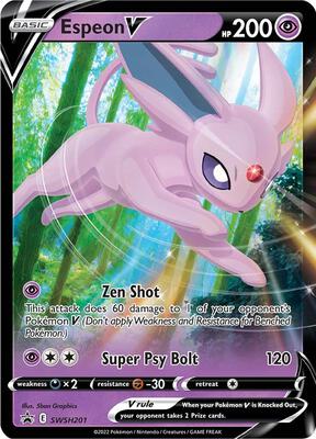 Pokemon,SWSH: Sword & Shield Promo Cards,Espeon V - SWSH201,Holofoil,Promo,Near Mint