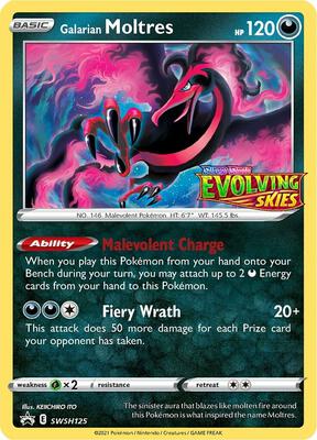 Pokemon,SWSH: Sword & Shield Promo Cards,Galarian Moltres - SWSH125 (Prerelease),Holofoil,Promo,Near Mint
