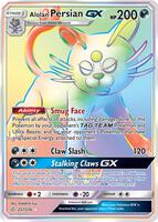 Pokemon,SM - Cosmic Eclipse,Alolan Persian GX (Secret) - 257/236,Holofoil,Rainbow Rare,Lightly Played