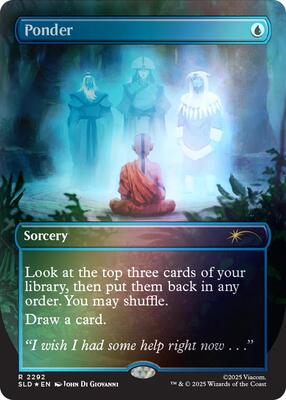 Magic: The Gathering,Secret Lair Drop Series,Ponder (2292) (Rainbow Foil),Foil,Rare,Near Mint