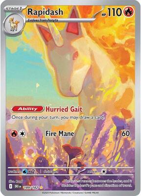 Pokemon,SV10: Destined Rivals,Rapidash - 189/182,Holofoil,Illustration Rare,Lightly Played