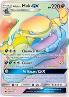 Pokemon,SM - Burning Shadows,Alolan Muk GX (Secret) - 157/147,Holofoil,Rainbow Rare,Moderately Played