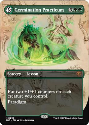 Magic: The Gathering,Secrets of Strixhaven,Germination Practicum (Borderless) - 296,Normal,Mythic,Near Mint