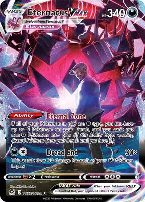 Pokemon,SWSH11: Lost Origin Trainer Gallery,Eternatus VMAX - TG22/TG30,Holofoil,Ultra Rare,Near Mint