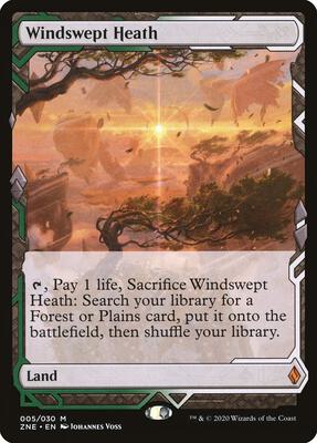 Magic: The Gathering,Zendikar Rising Expeditions,Windswept Heath - 5,Normal,Mythic,Lightly Played