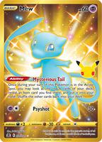 Pokemon,Celebrations,Mew (Secret) - 025/025,Holofoil,Secret Rare,Near Mint