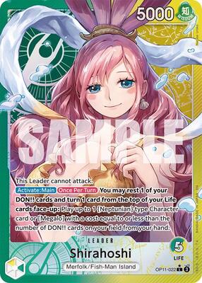 One Piece Card Game,A Fist of Divine Speed,Shirahoshi (022) (Alternate Art) - OP11-022,Foil,Leader,Near Mint