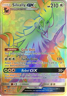 Pokemon,SM - Crimson Invasion,Silvally GX (Secret) - 119/111,Holofoil,Secret Rare,Near Mint