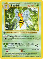 Pokemon,Base Set (Shadowless),Beedrill - 017/102,Unlimited,Rare,Heavily Played