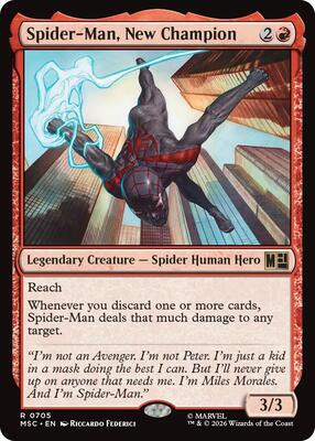 Magic: The Gathering,Commander: Marvel Super Heroes,Spider-Man, New Champion - 705,Foil,Rare,Near Mint