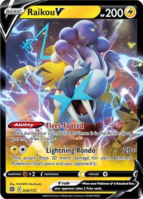 Pokemon,SWSH09: Brilliant Stars,Raikou V - 048/172,Holofoil,Ultra Rare,Near Mint