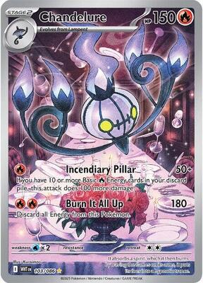 Pokemon,SV: White Flare,Chandelure - 103/086,Holofoil,Illustration Rare,Lightly Played