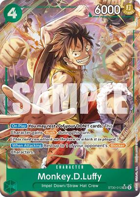 One Piece Card Game,Starter Deck EX: Luffy & Ace,Monkey.D.Luffy (Parallel) - ST30-012,Foil,Super Rare,Near Mint