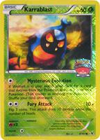 Pokemon,League & Championship Cards,Karrablast - 8/101 (Championship Series) - 008/101,Reverse Holofoil,Promo,Heavily Played