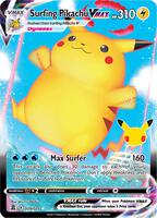 Pokemon,Celebrations,Surfing Pikachu VMAX - 009/025,Holofoil,Ultra Rare,Near Mint
