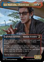 Magic: The Gathering,Universes Beyond: Jurassic World Collection,Ian Malcolm, Chaotician (Borderless) - 13,Normal,Rare,Near Mint