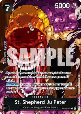 One Piece Card Game,Carrying On His Will,St. Shepherd Ju Peter (Alternate Art) - OP13-084,Foil,Rare,Near Mint