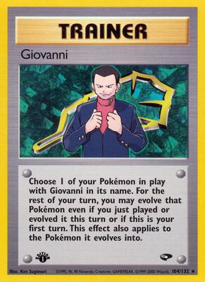 Pokemon,Gym Challenge,Giovanni (104) - 104/132,Unlimited,Rare,Lightly Played