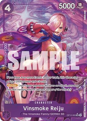 One Piece Card Game,Legacy of the Master,Vinsmoke Reiju (Alternate Art) - OP12-063,Foil,Super Rare,Moderately Played