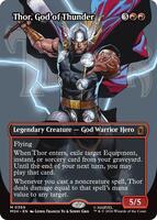 Magic: The Gathering,Marvel Super Heroes,Thor, God of Thunder (Borderless) (0369),Foil,Mythic,Near Mint