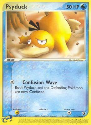 Pokemon,EX Sandstorm,Psyduck - 73/100,Normal,Common,Heavily Played