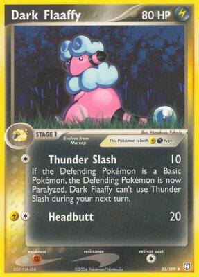 Pokemon,EX Team Rocket Returns,Dark Flaaffy - 33/109,Reverse Holofoil,Uncommon,Damaged