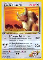 Pokemon,Gym Heroes,Blaine's Tauros - 064/132,1st Edition,Common,Moderately Played