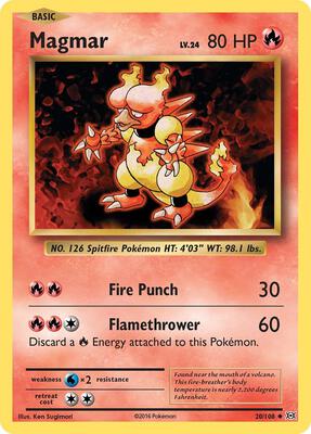 Pokemon,XY - Evolutions,Magmar - 20/108,Reverse Holofoil,Uncommon,Near Mint