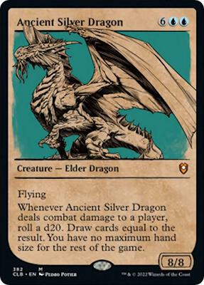Magic: The Gathering,Commander Legends: Battle for Baldur's Gate,Ancient Silver Dragon (Showcase) - 382,Foil,Mythic,Near Mint