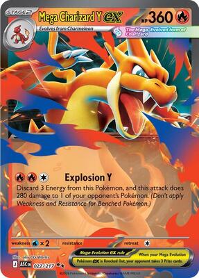 Pokemon,ME: Ascended Heroes,Mega Charizard Y ex - 022/217,Holofoil,Double Rare,Near Mint
