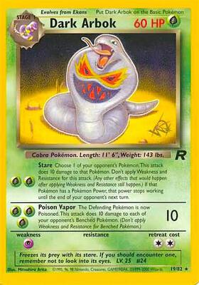 Pokemon,WoTC Promo,Dark Arbok [W Stamped] - 19/82,Normal,Promo,Moderately Played