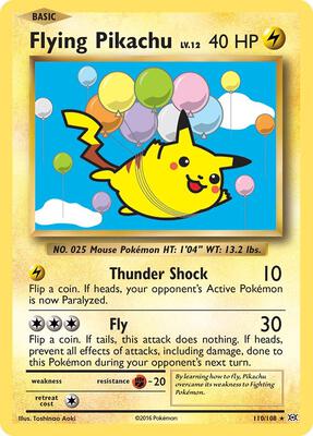 Pokemon,XY - Evolutions,Flying Pikachu - 110/108,Normal,Secret Rare,Lightly Played