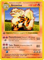 Pokemon,Base Set (Shadowless),Arcanine - 023/102,Unlimited,Uncommon,Heavily Played