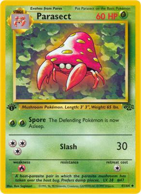 Pokemon,Jungle,Parasect - 41/64,1st Edition,Uncommon,Moderately Played