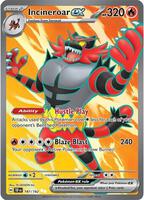 Pokemon,SV05: Temporal Forces,Incineroar ex - 187/162,Holofoil,Ultra Rare,Near Mint