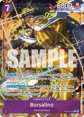 One Piece Card Game,The Time of Battle,Borsalino (Alternate Art) - OP16-073,Foil,Rare,Near Mint