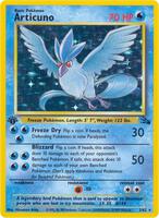Pokemon,Fossil,Articuno (2) - 02/62,1st Edition Holofoil,Holo Rare,Lightly Played