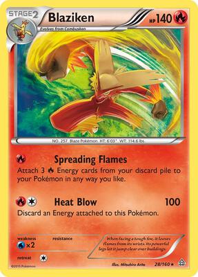 Pokemon,XY - Primal Clash,Blaziken - 28/160,Holofoil,Holo Rare,Lightly Played