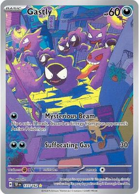Pokemon,SV05: Temporal Forces,Gastly - 177/162,Holofoil,Illustration Rare,Lightly Played